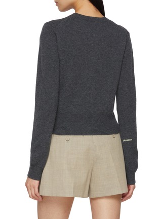 Back View - Click To Enlarge - JW ANDERSON - Contrast Embroidered Wool Cardigan
