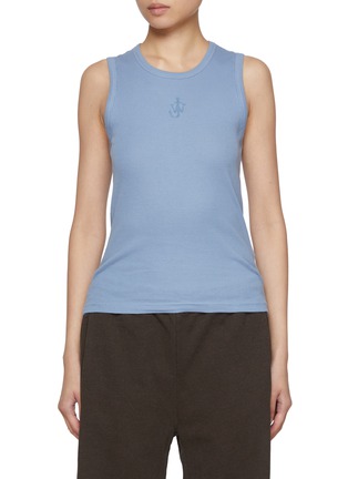 Main View - Click To Enlarge - JW ANDERSON - Anchor Embroidered Cotton Vest Top