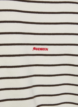  - JW ANDERSON - Striped Crockery Embroidered Cotton Polo Sweatshirt