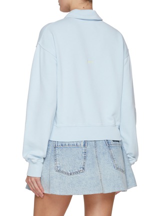 Back View - Click To Enlarge - JW ANDERSON - Crockery Embroidered Cotton Polo Sweatshirt