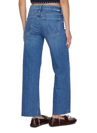 Back View - Click To Enlarge - MOTHER - The Rambler Zip Ankle Frayed Dark Wash Jeans