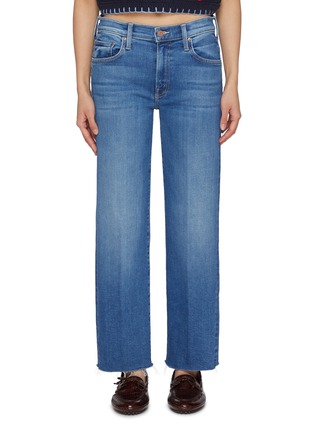 Main View - Click To Enlarge - MOTHER - The Rambler Zip Ankle Frayed Dark Wash Jeans