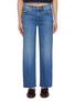 Main View - Click To Enlarge - MOTHER - The Rambler Zip Ankle Frayed Dark Wash Jeans