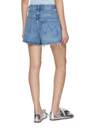 Back View - Click To Enlarge - MOTHER - The Main Course Frayed Hem Cotton Denim Shorts
