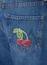  - MOTHER - The Dodger Ankle Cherry Embroidered Medium Wash Jeans