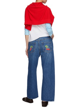 Figure View - Click To Enlarge - MOTHER - The Dodger Ankle Cherry Embroidered Medium Wash Jeans