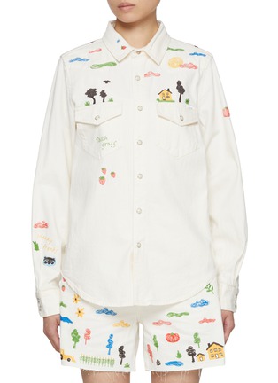 Main View - Click To Enlarge - MOTHER - The All My Exes Embroidered Cotton Western Shirt