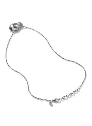 Detail View - Click To Enlarge - JOHN HARDY - JH Essentials Sapphire Spinel Hammered Sterling Silver Mini Rolo Chain Necklace — Size 18-20