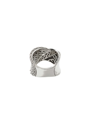 Detail View - Click To Enlarge - JOHN HARDY - JH Essentials Diamond Sterling Silver Hammered Ring — Size 7