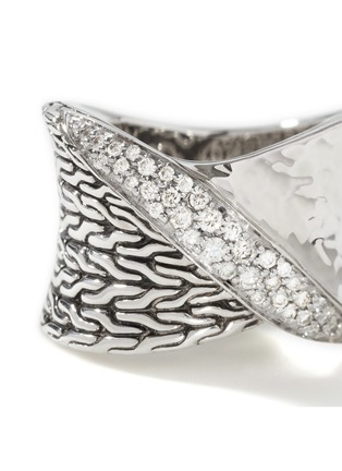  - JOHN HARDY - JH Essentials Diamond Sterling Silver Hammered Ring — Size 7