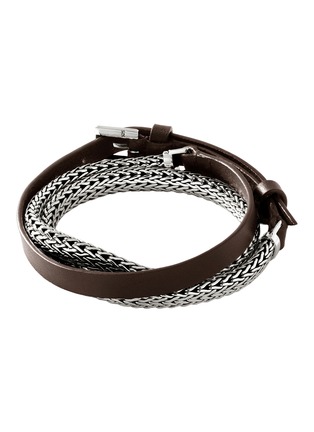 Main View - Click To Enlarge - JOHN HARDY - Icon Extension Sterling Silver Leather Bracelet — Size UL