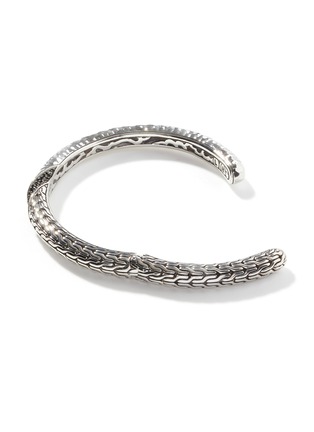 Detail View - Click To Enlarge - JOHN HARDY - Classic Chain Sterling Silver Sapphire Spinel Hammered Twisted Cuff — Size M