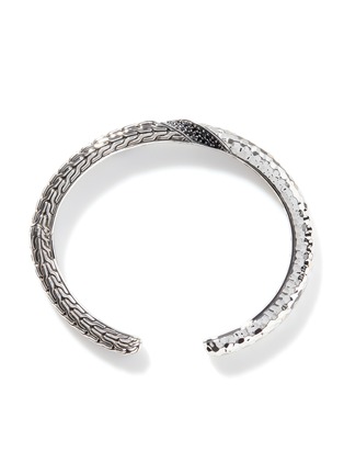  - JOHN HARDY - Classic Chain Sterling Silver Sapphire Spinel Hammered Twisted Cuff — Size M