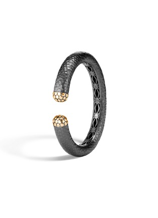 Detail View - Click To Enlarge - JOHN HARDY - Dot 18K Gold Sterling Silver Black Rhodium Cuff — Size M