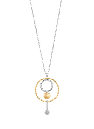 Main View - Click To Enlarge - JOHN HARDY - Dot Hammered 18K Gold Sterling Silver Long Drop Pendant Necklace — Size 34-36