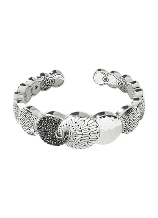 Main View - Click To Enlarge - JOHN HARDY - Classic Chain Sterling Silver Hammered Sapphire Spinel Cuff — Size UM