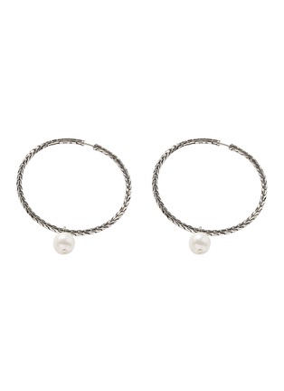 Detail View - Click To Enlarge - JOHN HARDY - JH Essentials Cultured Fresh Water Pearl Sterling Silver Hoop Earrings