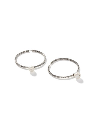 Detail View - Click To Enlarge - JOHN HARDY - JH Essentials Cultured Fresh Water Pearl Sterling Silver Hoop Earrings