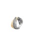 Detail View - Click To Enlarge - JOHN HARDY - JH Essentials Diamond 18K Gold Sterling Silver Hammered Ring — Size 6