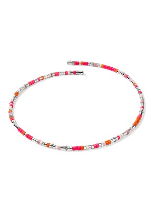 Detail View - Click To Enlarge - JOHN HARDY - Heishi Mother of Pearl Rhodonite Sterling Silver Enamel Necklace — Size 18