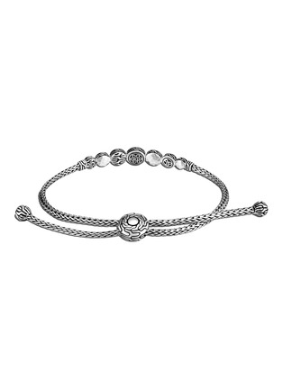 Detail View - Click To Enlarge - JOHN HARDY - Dot Hammered Sterling Silver Sapphire Chain Pull Bracelet — Size M-L