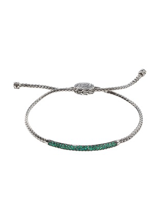 Main View - Click To Enlarge - JOHN HARDY - Classic Chain Sterling Silver Emerald Pull Through Bracelet — Size S-M