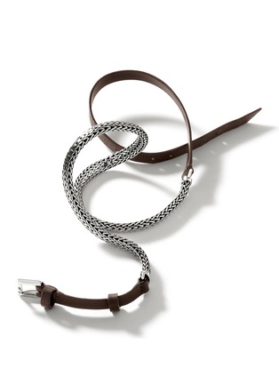 Detail View - Click To Enlarge - JOHN HARDY - Icon Extension Sterling Silver Leather Bracelet — Size UM