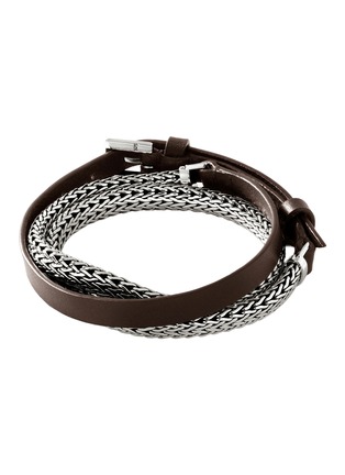 Main View - Click To Enlarge - JOHN HARDY - Icon Extension Sterling Silver Leather Bracelet — Size UM