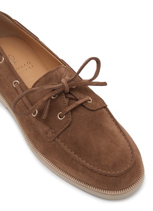 Detail View - Click To Enlarge - BRUNELLO CUCINELLI - Lace Up Suede Loafers