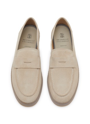 Detail View - Click To Enlarge - BRUNELLO CUCINELLI - Suede Penny Loafers