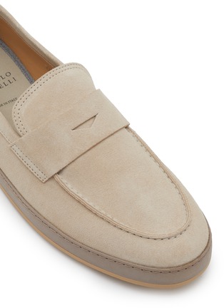 Detail View - Click To Enlarge - BRUNELLO CUCINELLI - Suede Penny Loafers