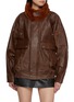 R13 Shearling Collar Leather Flight Jacket
