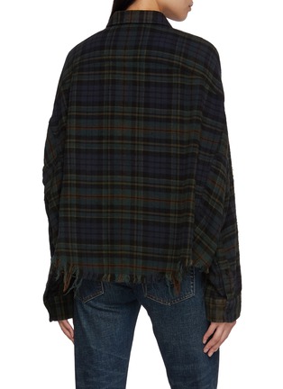 Back View - Click To Enlarge - R13 - Checkered Cropped Cotton Work Shirt