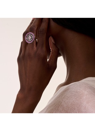  - JOHN HARDY - Moon Door 18K Rose Gold Sterling Silver Pink Sapphire Mother Of Pearl Ring — Size 7