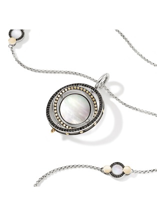 - JOHN HARDY - Moon Door 18K Gold Sterling Silver Sapphire Mother Of Pearl Pendant Necklace — Size 26-28