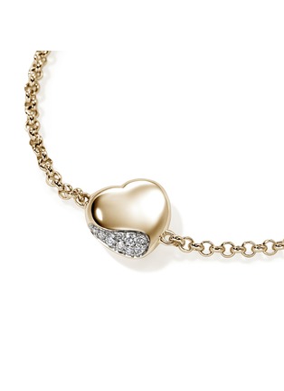  - JOHN HARDY - Pebble Heart 14K Gold Diamond Bracelet — Size US