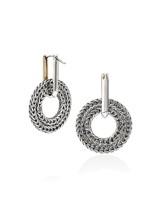 Detail View - Click To Enlarge - JOHN HARDY - Rata 14K Gold Sterling Silver Drop Earrings