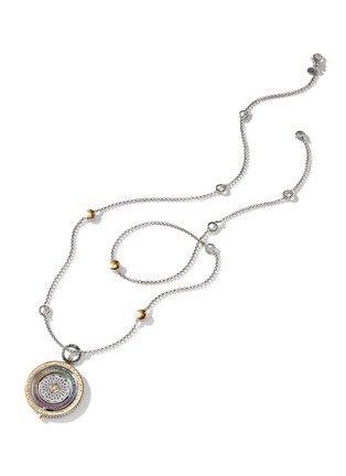 Detail View - Click To Enlarge - JOHN HARDY - Moon Door Diamond Topaz Sapphire Garnet Ruby 18K Gold Sterling Silver Pendant Necklace — Size 28-30