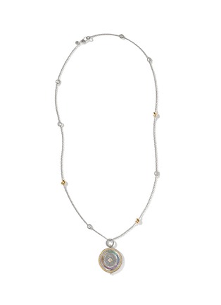 Main View - Click To Enlarge - JOHN HARDY - Moon Door Diamond Topaz Sapphire Garnet Ruby 18K Gold Sterling Silver Pendant Necklace — Size 28-30
