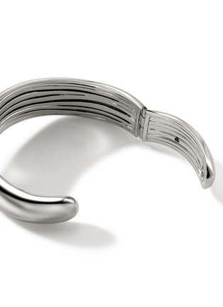  - JOHN HARDY - Surf Sterling Silver Diamond Hinged Cuff — Size M