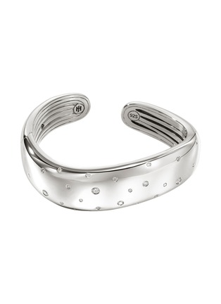 Main View - Click To Enlarge - JOHN HARDY - Surf Sterling Silver Diamond Hinged Cuff — Size M