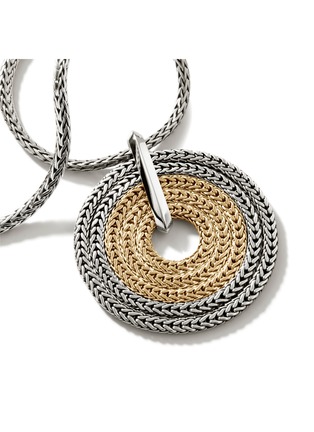 Detail View - Click To Enlarge - JOHN HARDY - Icon Link 18K Gold Silver Pendant Necklace — Size 16-18