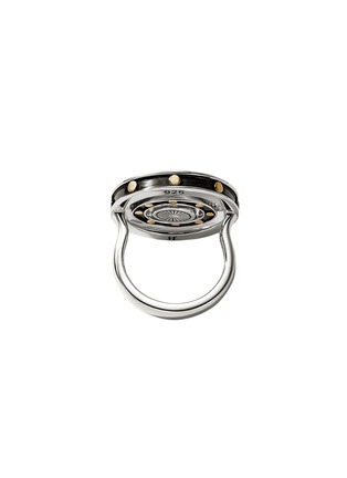 Detail View - Click To Enlarge - JOHN HARDY - Moon Door 18K Gold Sterling Silver Black Sapphire Mother Of Pearl Ring — Size 6
