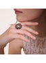  - JOHN HARDY - Moon Door 18K Gold Sterling Silver Black Sapphire Mother Of Pearl Ring — Size 6
