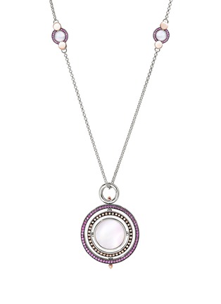 Main View - Click To Enlarge - JOHN HARDY - Moon Door 18K Rose Gold Sterling Silver Sapphire Mother Of Pearl Necklace — Size 26-28