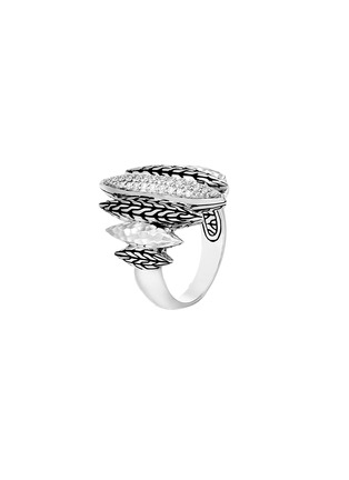 Detail View - Click To Enlarge - JOHN HARDY - Classic Chain Sterling Silver Diamond Spear Ring — Size S