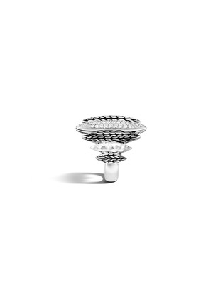 Detail View - Click To Enlarge - JOHN HARDY - Classic Chain Sterling Silver Diamond Spear Ring — Size S