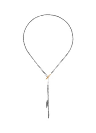 Main View - Click To Enlarge - JOHN HARDY - Classic Chain 18K Gold Sterling Silver Black Sapphire Spinel Spear Necklace — Size 25