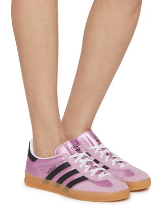 Figure View - Click To Enlarge - ADIDAS - Gazelle Indoor Leather Low Top Women's Sneakers