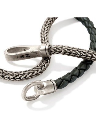  - JOHN HARDY - Sterling Silver Leather Double Wrap Bracelet — Size UL